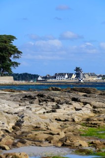 Ile-Tudy, seen from Loctudy, department Finistere Penn ar Bed, region Bretagne Breizh, France,