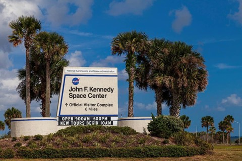 Sign to Kennedy Space Center for visitors