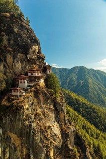View of Taktshang Monastery on the mountain in Paro, Bhutan, Asia