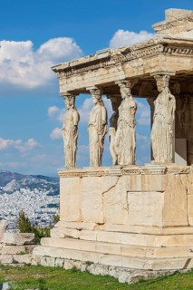 Famous Erechtheum or Temple of Athena Polias at acropolis site