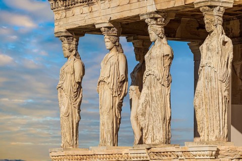Famous Erechtheum or Temple of Athena Polias at acropolis site