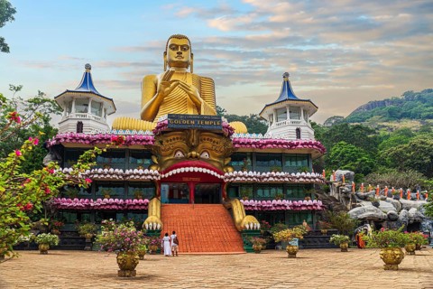 Golden Temple of Dambulla or Dambulla Cave Temple is a World Heritage Site near Dambulla in Sri