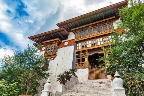 The Punakha Dzong Monastery in Bhutan Asia one of the largest monestary in Asia