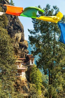 View of Taktshang Monastery on the mountain in Paro, Bhutan, Asia
