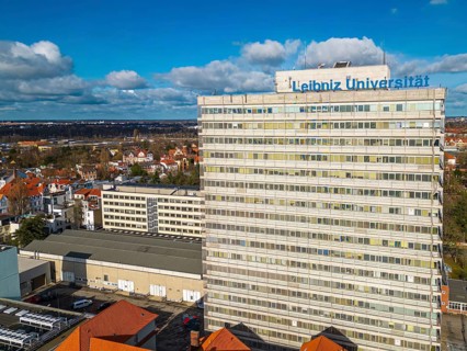 Aerial view of the Leibnitz University and the Max Planck Institute of Gravitational Physics