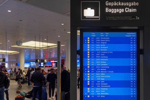 Munich airport, luggage waiting area