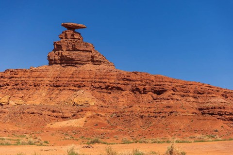 Famous rock Mexican Hat near Monument Valley
