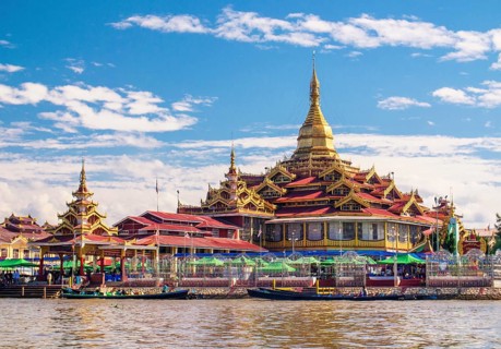Pagoda at Inle lake in Myanmar
