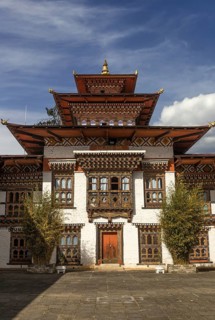 Inside the Trashiyangtse Dongdi Dzong that is built on a ridge past which the Dongdi chu flows