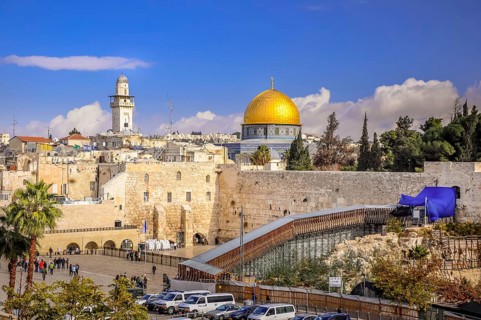 Dome of the Rock above the Western Wall Plaza