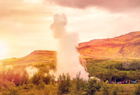 Strokkur geyser at Geyser at Iceland