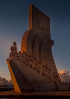 Padrao dos Descobrimentos seen from Tagus at sunset