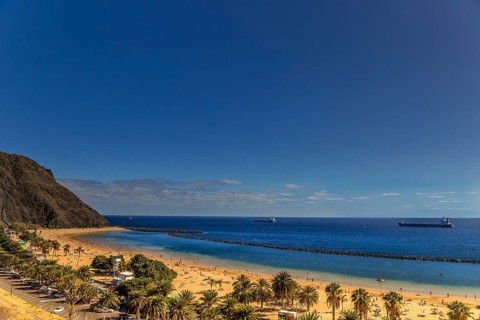 The beach of Las Teresitas, a famous beach near Santa Cruz de Tenerife