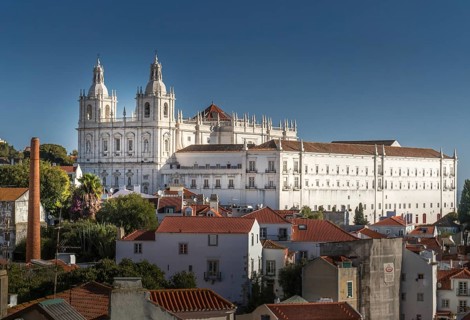 Sao Vicente de Fora Church on a warm autumn day