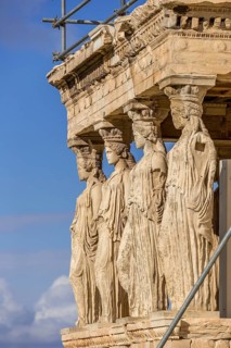 Detail of the south porch of Erechtheion with the Caryatids