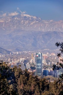 Santiago de Chile on a sunny day with blue sky