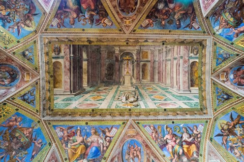 Beautiful details of the ceiling at the Vatican Museum