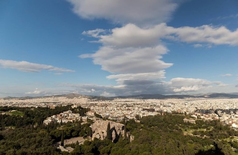 Wide view of Athens, Greece, Europe