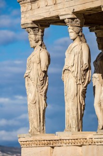 Statues of Erechtheion in Athens Greece