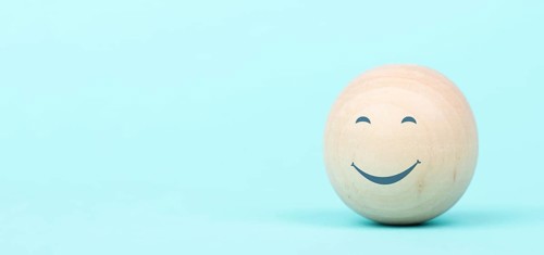 Happy smiling face, love and emotion, mental health concept, positive thinking mind and attitude,