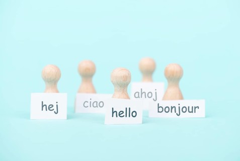 European languages, word hello in different language spoken in Europe, concept of multilingual