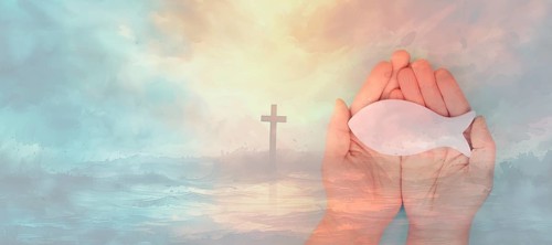 Confirmation, communion and baptism, fish, religious cross, Pentecost, Holy Spirit, Jesus Christ,