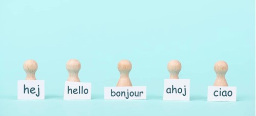 European languages, word hello in different language spoken in Europe, concept of multilingual