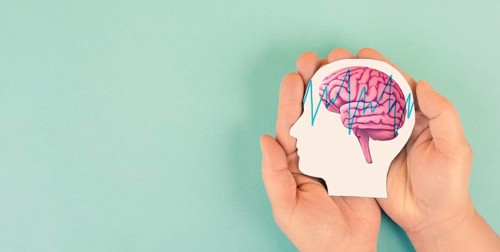 Human brain, migraine headache attack, epilepsy tumor, psychological pressure and stress, mind with