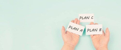 Different plan a or b option, taking opportunity, making a decision, planning for future, business