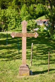 Stone cross in the Geschwend district, Todtnau, Black Forest, Lorrach district, Baden-Württemberg,