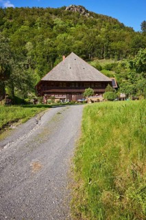 Typical Black Forest house with driveway in the historic district of Geschwend, Todtnau, Black