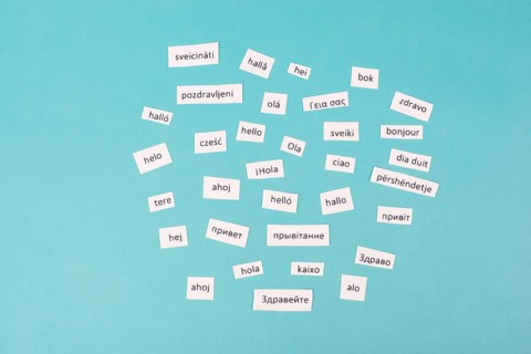 European languages, word hello in different language spoken in Europe, concept of multilingual