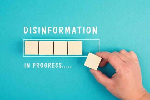 Disinformation and propaganda, facts and fake news, conspiracy theory concept, media and
