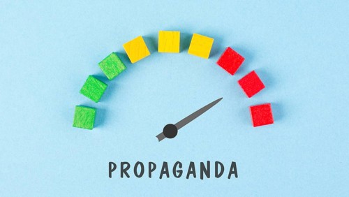 Propaganda in progress, facts and fake news, conspiracy theory concept, media and manipulation,