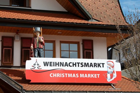 Cuckoo clocks in a shop in the Black Forest, Lake Titisee Neustadt in Germany, traditional craft,