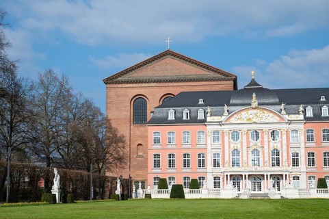 Electoral palace with garden in the roman city of Trier, connected to the constantin basilica,
