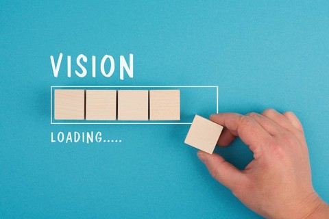 Vision loading, progress bar, personal development, planning the future target, business challenge,