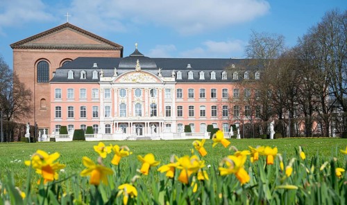 Electoral palace with garden in the roman city of Trier, connected to the constantin basilica,