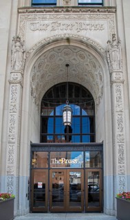 Detroit, Michigan, The entrance to ThePress-321, a 100-unit apartment complex created in the old