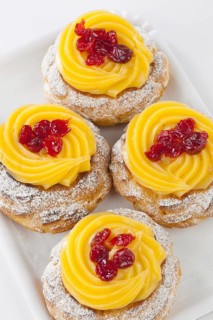 Zeppola di San Giuseppe, traditional italian pastry for St. Joseph's day