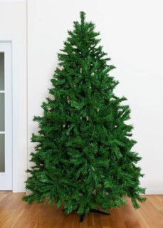 Bare artificial christmas tree in house with white furnishings and oak parquet flooring