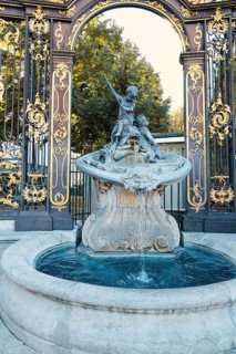 Neptune Fountain at the Place Stanislas in Nancy, France, departement Lorraine, golden gate, Europe