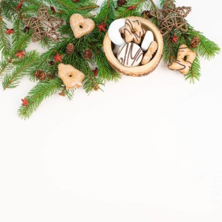 Nurnberg elisen gingerbread mix, traditional german christmas sweets with fir branches and pine