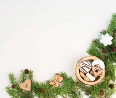 Nurnberg elisen gingerbread mix, traditional german christmas sweets with fir branches and pine