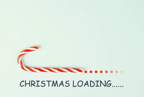 Candy cane loading bar for christmas, seasonal holidays, xmas greeting card, copy space