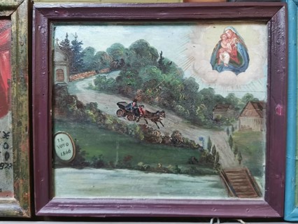 Votive pictures, votive tablets on the walls of the chapel of grace inside the church, pilgrimage