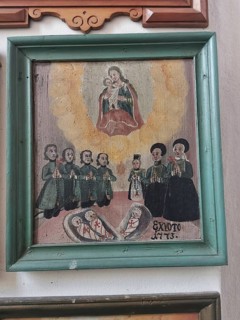 Votive pictures, votive tablets on the walls of the chapel of grace inside the church, pilgrimage