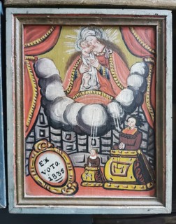 Votive pictures, votive tablets on the walls of the chapel of grace inside the church, pilgrimage