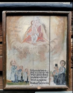 Votive pictures, votive tablets on the walls of the chapel of grace inside the church, pilgrimage