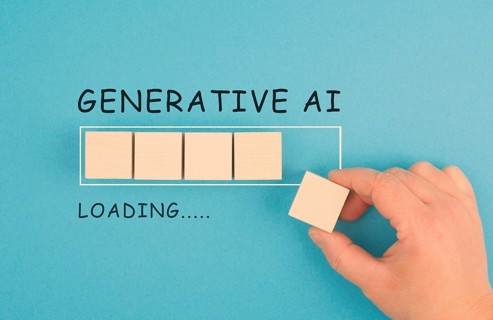 Generative AI loading, artificial intelligence in progress, technology in competition with human